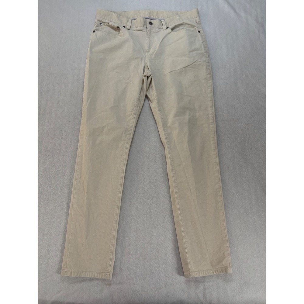 Brooks Brothers Slim Fit Corduroy Pants Mens 36x32 Beige Cream 5-Pocket Cords